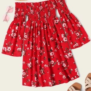 Off Shoulder Red Dress